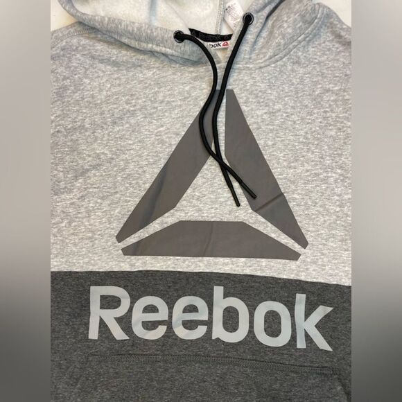 Reebok Performance Pullover Hoodie Men Medium Gray - Picture 2 of 6